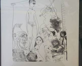 Lithograph - Blind Stamped Paper - signed in Pencil by Picasso circa 1967 - Authentication. 