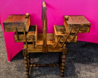 1940's sewing box opened.