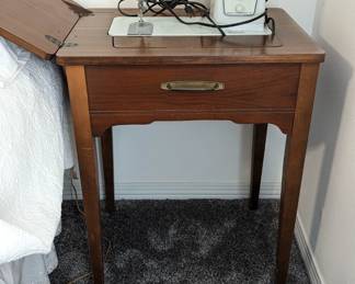 Singer Sewing Machine in Cabinet - 