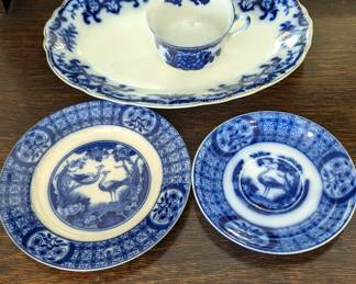 Beautiful antique Flow Blue pieces - now in kitchen.