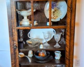 1890's Primitive China Cabinet - 34.5" wide x 56" tall x 15" deep - $320.
