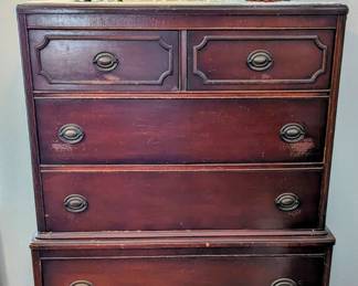 1940s era Tall Boy Dresser - Wonderful quality - 32" wide x 50.5" tall x 18" deep - $350.