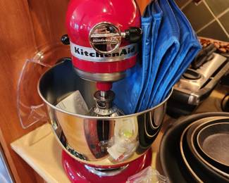 Our favorite - KitchenAid Mixer with Blue Cover 