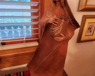 Sally Kimp 'The Gatherer' Sculpture - Terracotta - signed and stamped. 