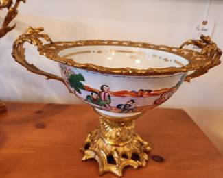 Superb 18th Century Chinese Canton Bowl Mounted in Dore Bronze.