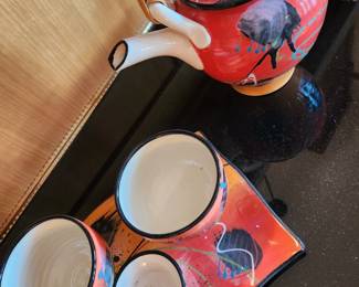 5 Piece Set - signed by Artist on the Tea Pot