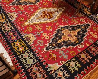 This Estate has an Amazing Amount of Persian/Oriental Carpets in great condition.  This Handwoven 8' 10" x 6' 8'' is a Bessarabian Kilim! And it is beautiful. Wool on Cotton Warp. 