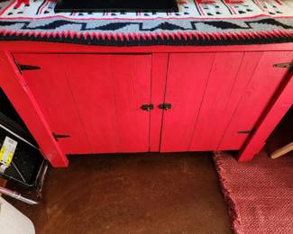 Navajo Rug and Red Cabinet in the ADU