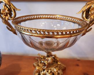 Crystal Bowl mounted on Dore Bronze.