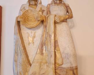 Native American Alabaster Sculpture by Alvin K. Marshall - highly listed artist - Amazing piece.  Note the symbol of the Butterfly.  1989.  