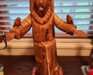 Carved St Francis Folk Art 