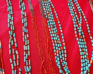 These are wonderful examples of Pueblo Necklaces with Handmade Beads made in the Traditional Style. 