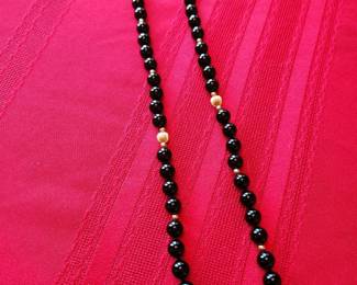 Onyx and 14Kt Gold Beads