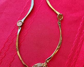 Diane Dick Brutalist 2-Ton Necklace. Signed. 