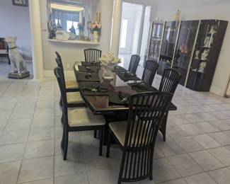 Dining room table with matching cabinets