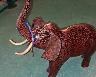 Leatherette Covered Elephant Figurine