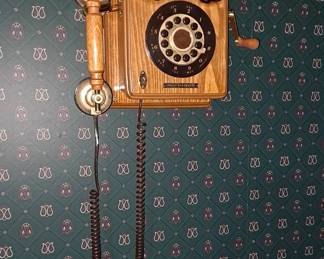 Vintage Thomas Ltd Edition 1920's Crank Style Wall Phone with Hand Set (updated with push button numbers) -- It works!!!