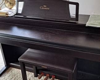 1996 CLP-611 Yamaha Clavenova Digital Piano with 88 Full Size Weighted Keys, Bench and Manual; Piano Lamp.