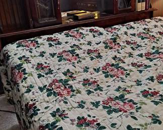 Dark Wood Bedroom Suite includes King Bedframe with Bookshelf Headboard & Foundation