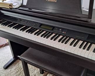 1996 CLP-611 Yamaha Clavenova Digital Piano with 88 Full Size Weighted Keys, Bench and Manual; Piano Lamp.