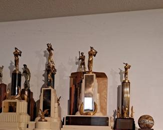 Assorted Baseball (c. 1940s) and Golfing Trophies