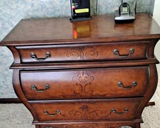 Bombe Chest with 3 Drawers and Gilded Handpainting
