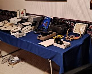 Assorted Electronics, Viewmaster, Clocks, Phones, Large Painting, DVD & Video Player, Deer Antlers, Stereoview Cards and much more!