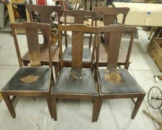 #5174 • 6 Vintage Wooden Chairs

