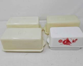 #1138 • 4 Butter Dishes, All Marked "McK"
