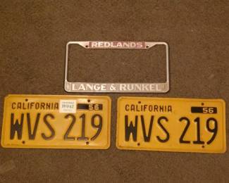 #1478 • Pair Of Yellow & Black 1956 California License Plates
