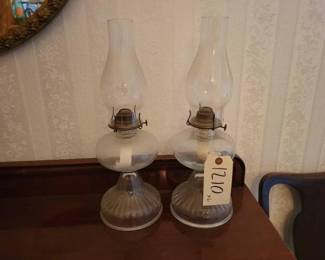 #1210 • Two Antique Kerosene Lamps
