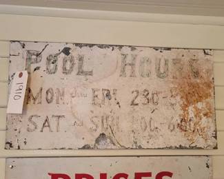 #1910 • Metal Pool Hour Sign

