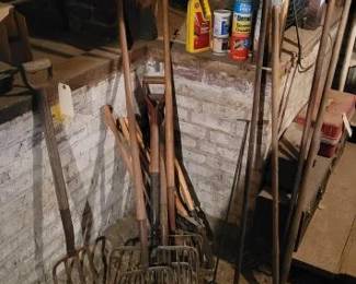 #10012 • (5) Pitchforks, (4) Hedge Shears, & (3) Rakes
