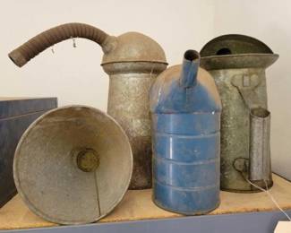 #5028 • (3) Oil Cans & Funnel
