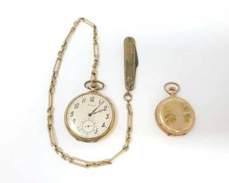 #512 • (2) 10k Gold Waltham Pocket Watches
