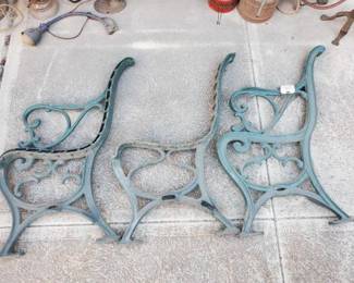 #4912 • Cast Iron Bench with Backrest Frame
