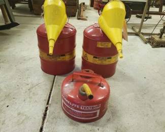 #5172 • 3 Gas Cans and 2 Funnels
