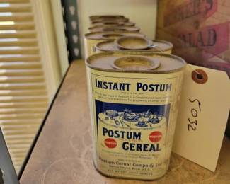 #5032 • (7) Used Cans Of Instant Postum
