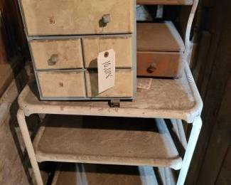 #10018 • Metal Push Cart & (2) Jewelry Boxes

