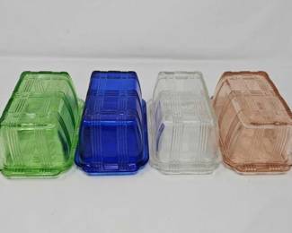 #1102 • 4 Butter Dishes, All Same Design
