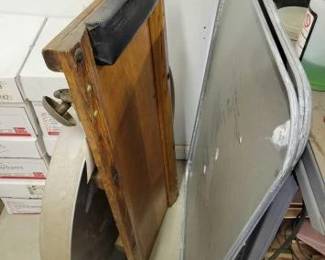 #5102 • Large Oil Pan, Mechanic Creeper, & Large Metal Pans
