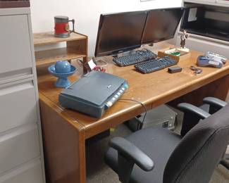 This desk $50 these chairs, 25 each.