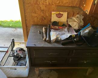 couple power tools, dresser/bench