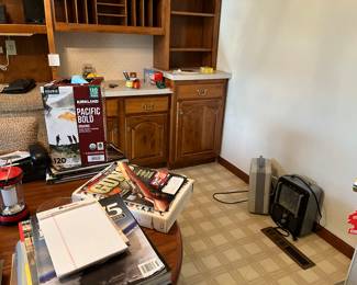 heaters, books, kitchen table