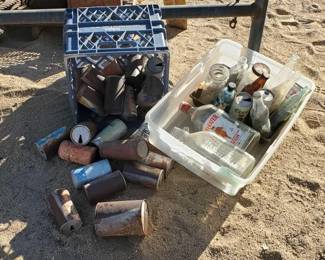 #1024 • (2) Totes Full Of Vintage Cans & Bottles
