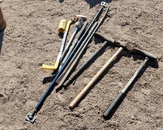 #1516 • (3) Sledge Hammers, (2) Metal Prybars, & More
