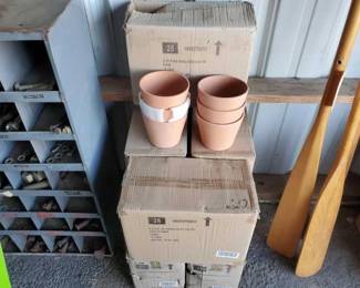 #10542 • (6) Boxes of Terra Cotta Clay Pots
