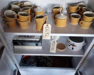 #10032 • Premier Coffee Set, Cook Books, Serving Trays, (2) Pottery
