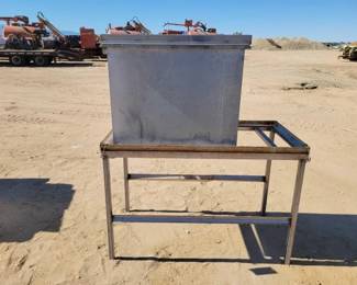 #1930 • Metal Sink Cabinet with Metal Rack
