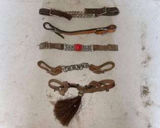 #2062 • (2) Leather Curb Straps & (3) Chain Curb Straps
